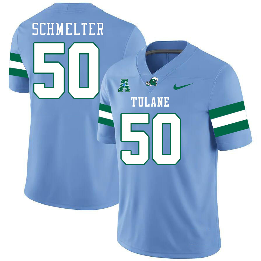 Tulane Green Wave #50 Jackson Schmelter College Football Jerseys Stitched Sale-Blue